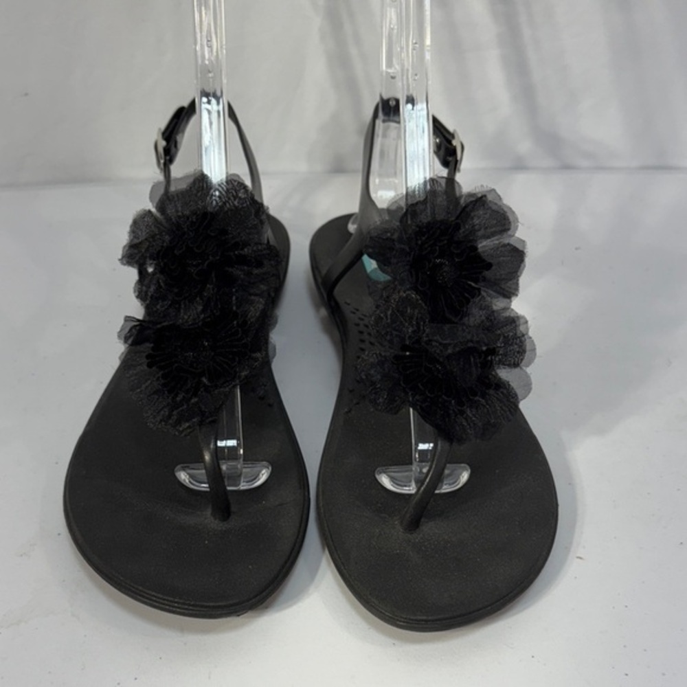 🌹 Oka-B Chic Black Floral Sandals